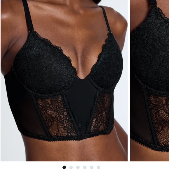 New Pepper Lace Lift Up Corset Scarlet Two Tone Size 32B Red Boning NWT Romantic - Picture 4 of 16